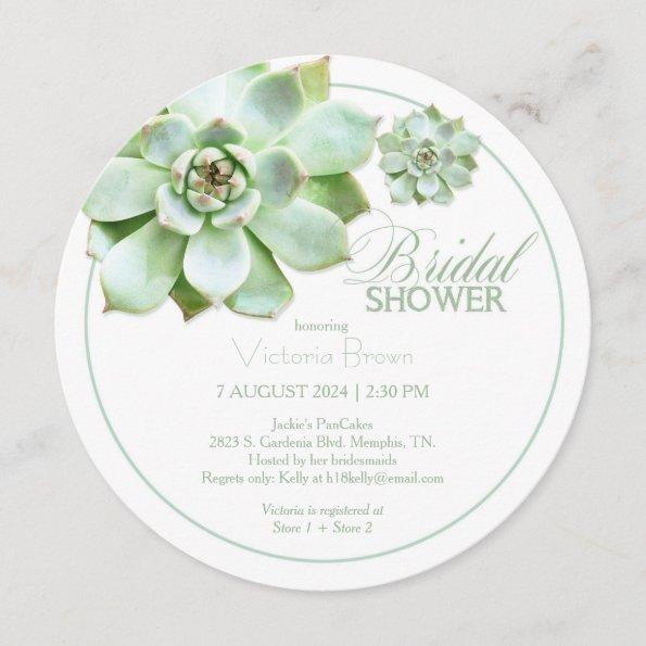 Elegant Succulent Botanical Bridal Shower Invitations