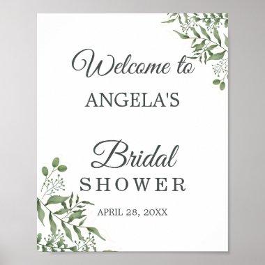 Elegant Succulent Eucalyptus Leaves bridal shower Poster