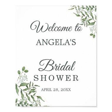 Elegant Succulent Eucalyptus Leaves bridal shower Poster