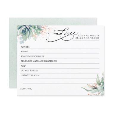 Elegant Succulents Greenery Advice Card