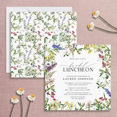 Elegant Summer Bridal Luncheon Floral Wildflower Invitations