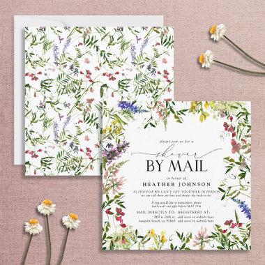Elegant Summer Wildflower Bridal Shower Mail Invitations