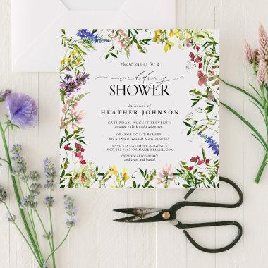 Elegant Summer Wildflower Floral Wedding Shower Invitations