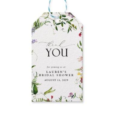 Elegant Summer Wildflower Watercolor Bridal Shower Gift Tags