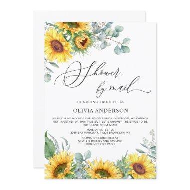 Elegant Sunflower Eucalyptus Bridal Shower by Mail Invitations