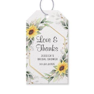 Elegant Sunflower Greenery  Thank You Gift Tags