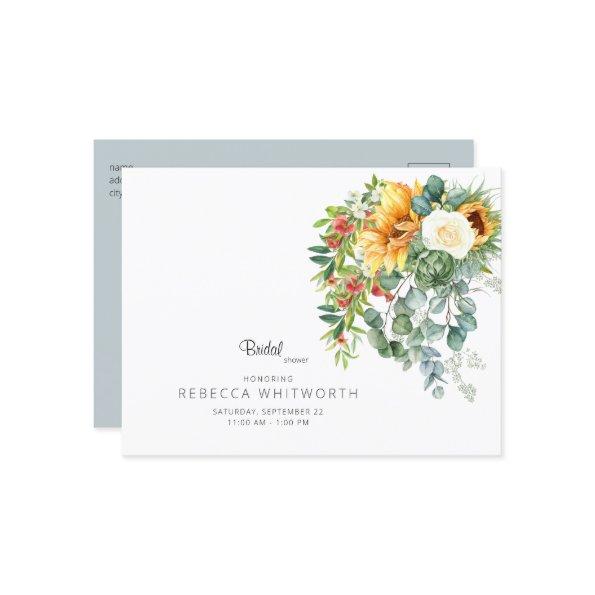 Elegant Sunflower Tuscan Bridal Shower Invitation PostInvitations