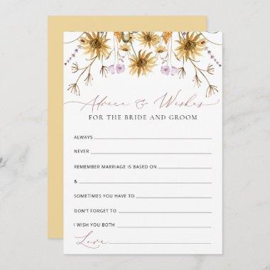Elegant Sunflower Wedding Advice Card