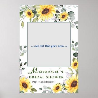 Elegant Sunflowers Boho Bridal Shower Photo Prop Poster