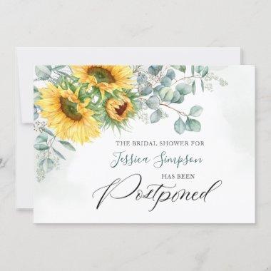 Elegant Sunflowers Change the Date Bridal Shower Invitations