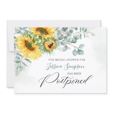 Elegant Sunflowers Change the Date Bridal Shower Invitations