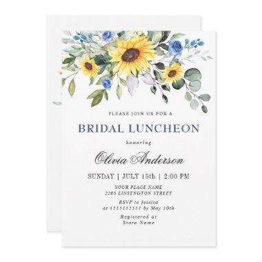 Elegant Sunflowers Eucalyptus BRIDAL LUNCHEON Invitations