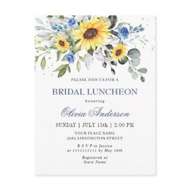 Elegant Sunflowers Eucalyptus Bridal Shower Invitations