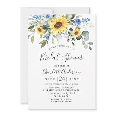 Elegant Sunflowers Eucalyptus BRIDAL SHOWER Invitations