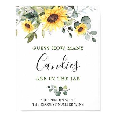 Elegant Sunflowers Eucalyptus Bridal Shower Poster