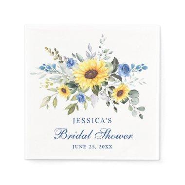 Elegant Sunflowers Eucalyptus Floral Bridal Shower Napkins