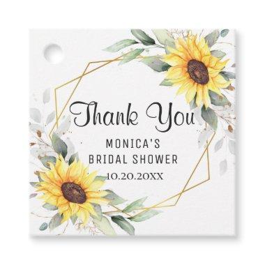 Elegant Sunflowers Greenery Floral BRIDAL SHOWER Favor Tags