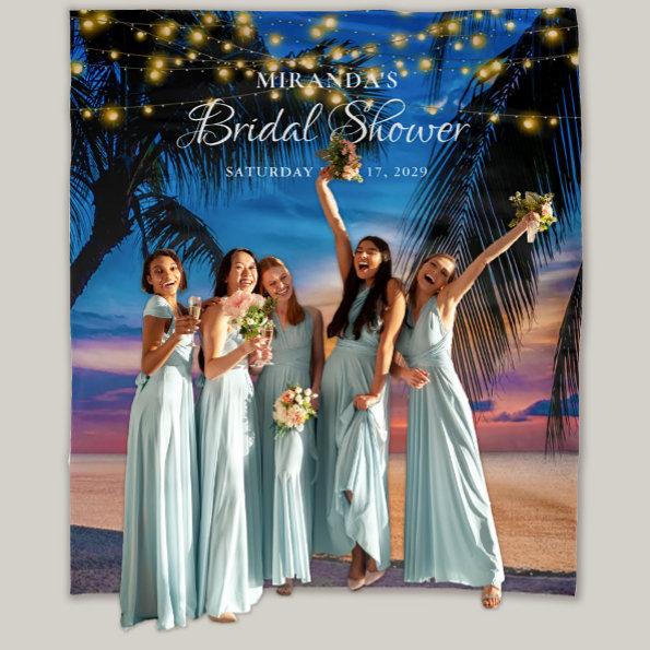 Elegant Sunset Palm Beach Bridal Shower Backdrop