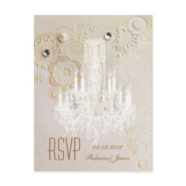 elegant swirls chandelier vintage wedding rsvp invitation postInvitations