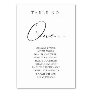 Elegant Table Number One Seating Chart
