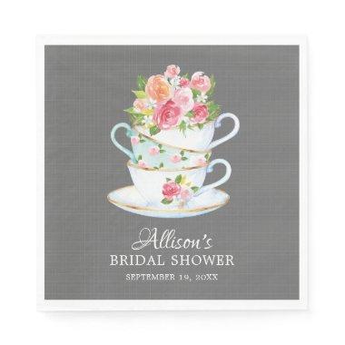 Elegant Tea Bridal Shower Paper Napkins