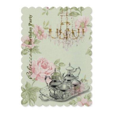elegant tea cup vintage floral birthday party