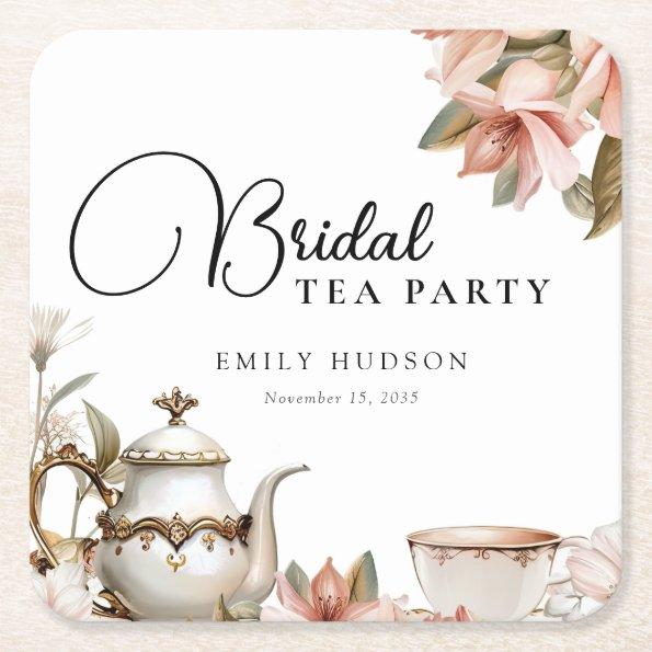 Elegant Tea Party  Square Paper Coaster