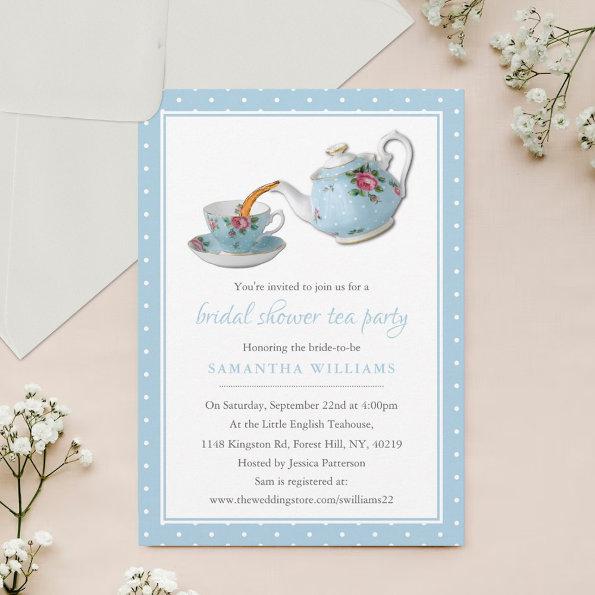 Elegant Teacups Bridal Shower Tea Party Invitations