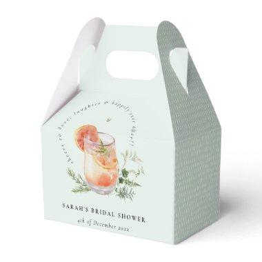 Elegant Teal Orange Green Cocktail Bridal Shower Favor Boxes