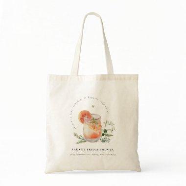 Elegant Teal Orange Green Cocktail Bridal Shower Tote Bag