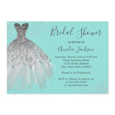 Elegant Teal Wedding Gown