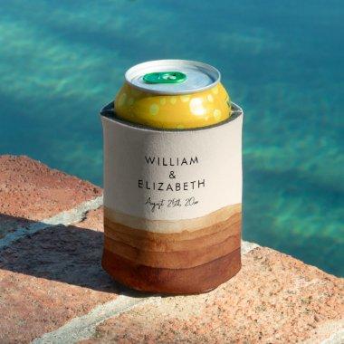 Elegant Terracotta Abstract Desert Personalized Can Cooler