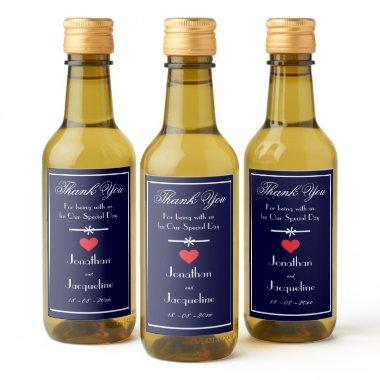 Elegant Thank You Favor Add Your Names Cute Mini Wine Label