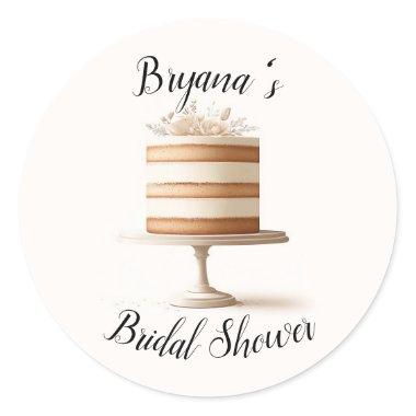Elegant Tier White Floral Cake  Classic Round Sticker