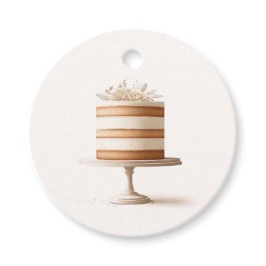 Elegant Tier White Floral Cake  Favor Tags