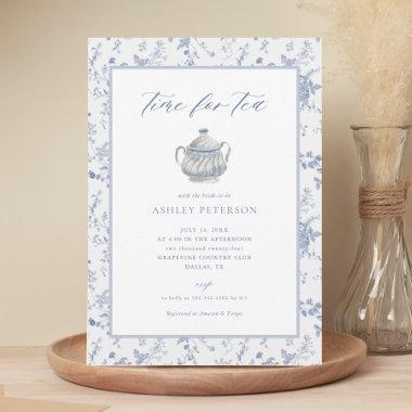 Elegant Time For Tea Bridal Shower Invitations