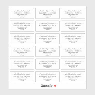 Elegant Transparent Return Address Labels