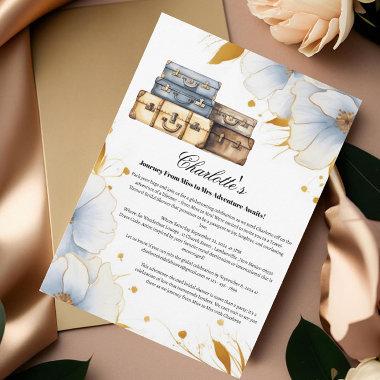 Elegant Traveling From Miss To Mrs Bridal Shower Invitations