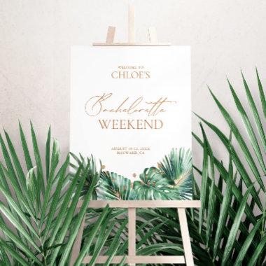 Elegant Tropical Bachelorette Weekend Welcome Sign