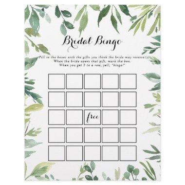 Elegant Tropical Green Foliage Bridal Bingo Game