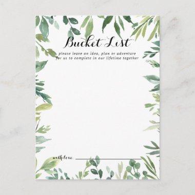 Elegant Tropical Green Wedding Bucket List Invitations
