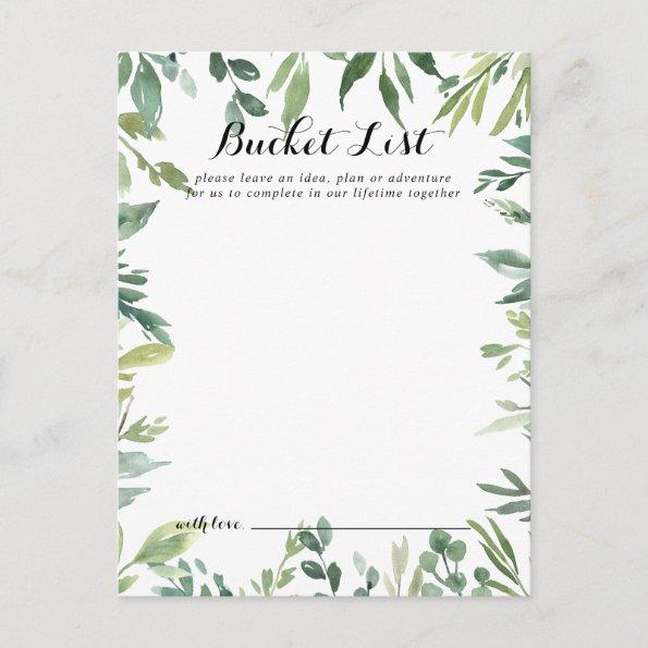 Elegant Tropical Green Wedding Bucket List Invitations