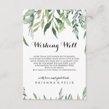 Elegant Tropical Green Wedding Wishing Well Enclosure Invitations