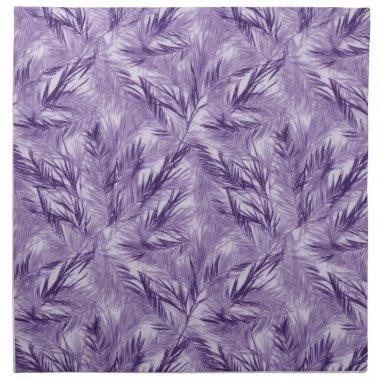 Elegant Tropical Purple Palm Cloth Dinner Napkins