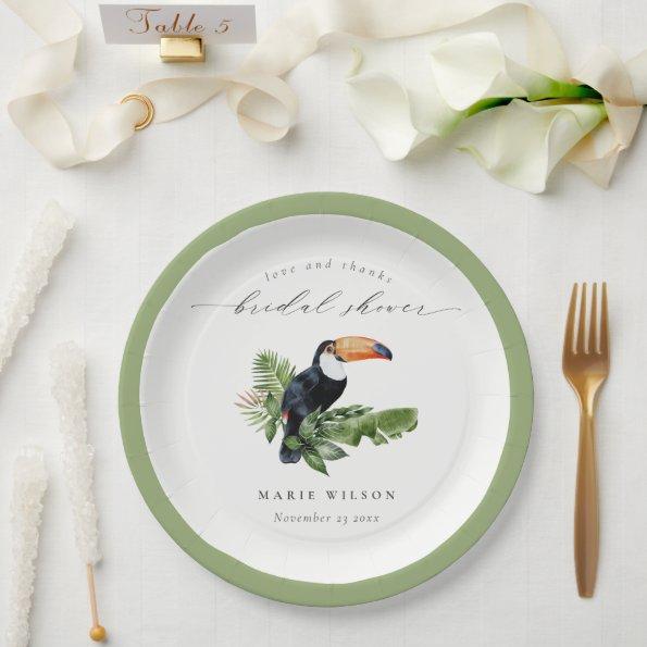Elegant Tropical Rainforest Toucan  Paper Plates