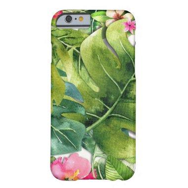 Elegant Tropics Green Leaves Floral Watercolor Barely There iPhone 6 Case