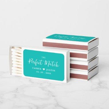 Elegant Turquoise Wedding Favor Matchboxes