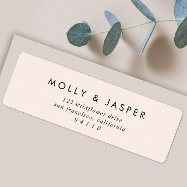 Elegant Typography Blush Pink Return Address Label