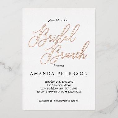 Elegant Typography Calligraphy Bridal Brunch Foil