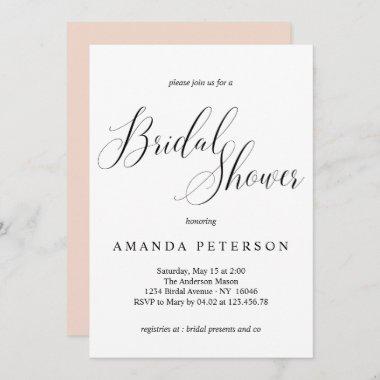 Elegant Typography Calligraphy Bridal Shower Invitations